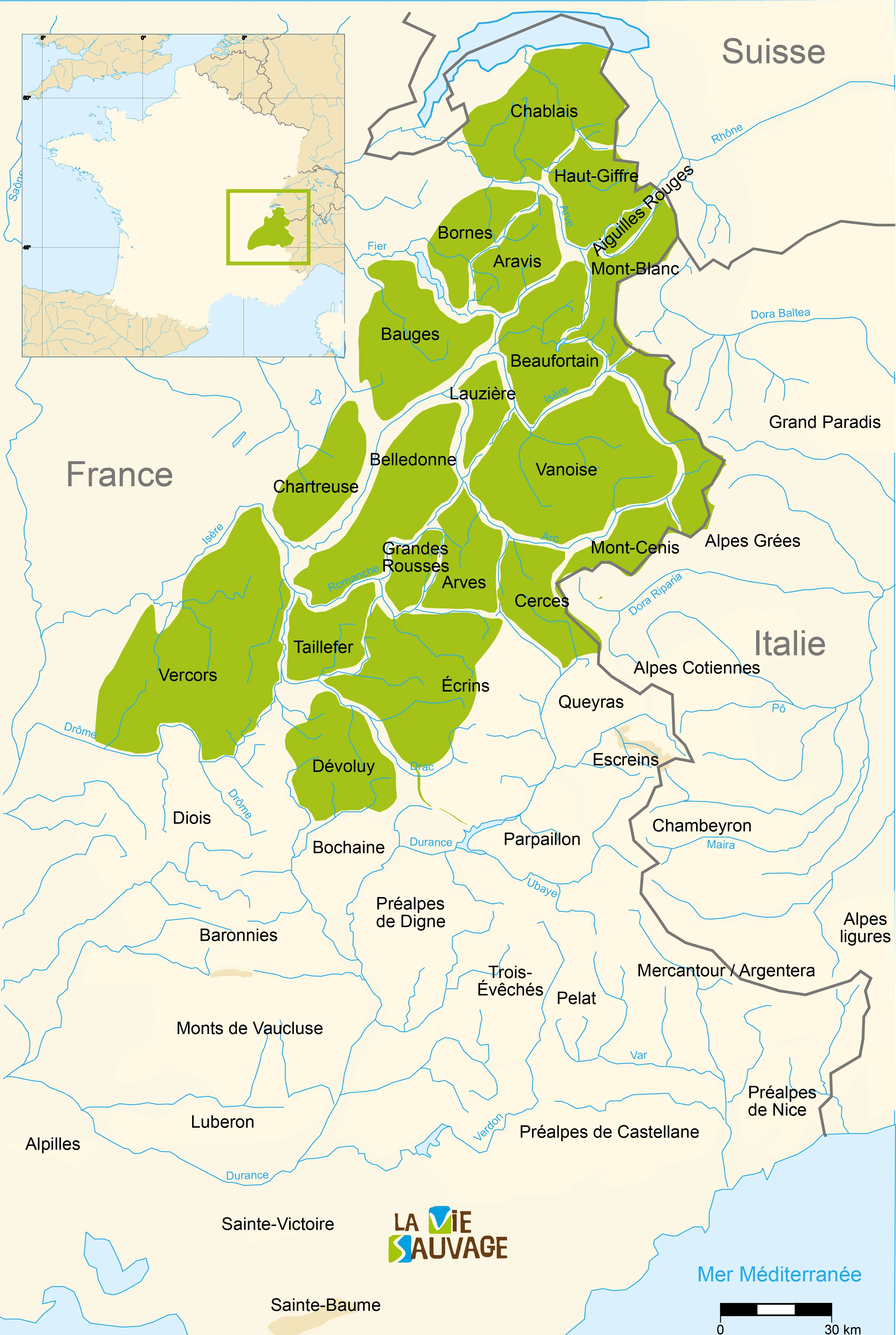 Carte Alpes du Nord
