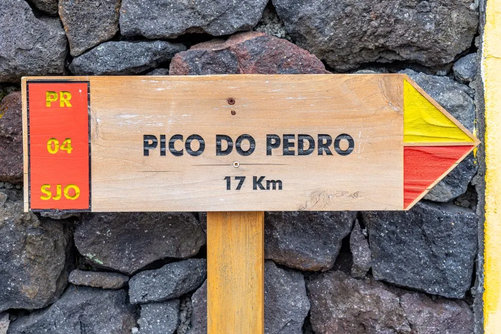 Panneau randonnée pico do pedro açores