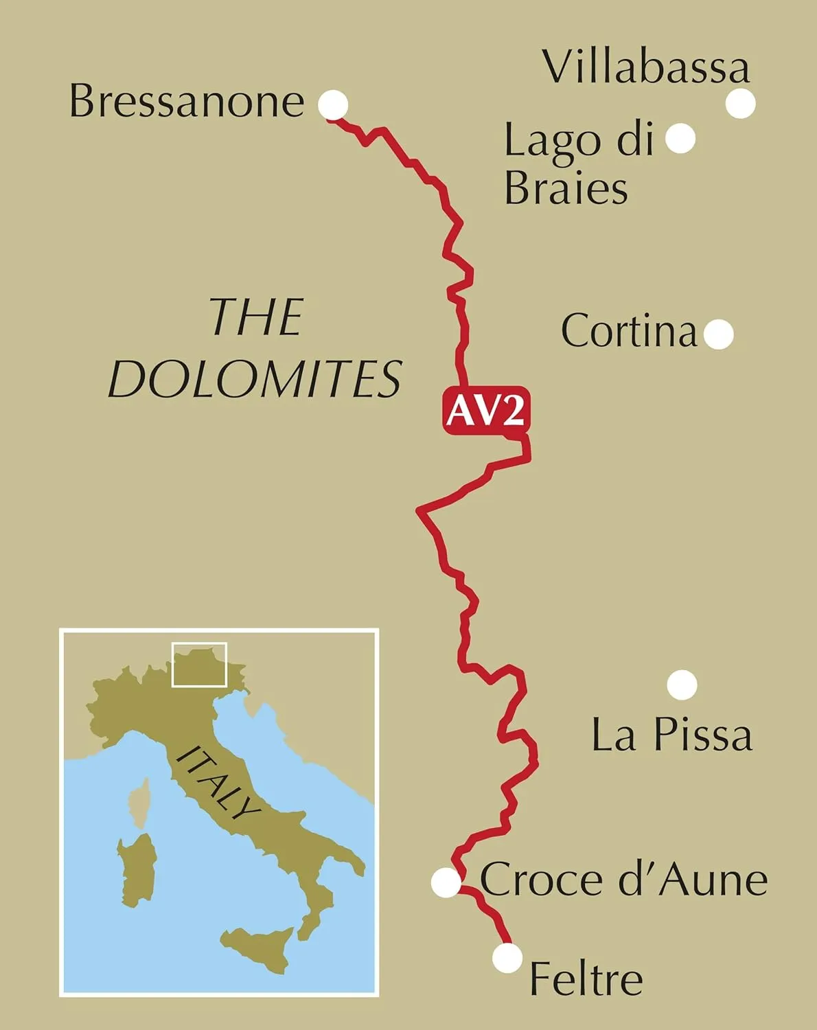 Carte trek Alta Via 2 - Extrait du livre Image