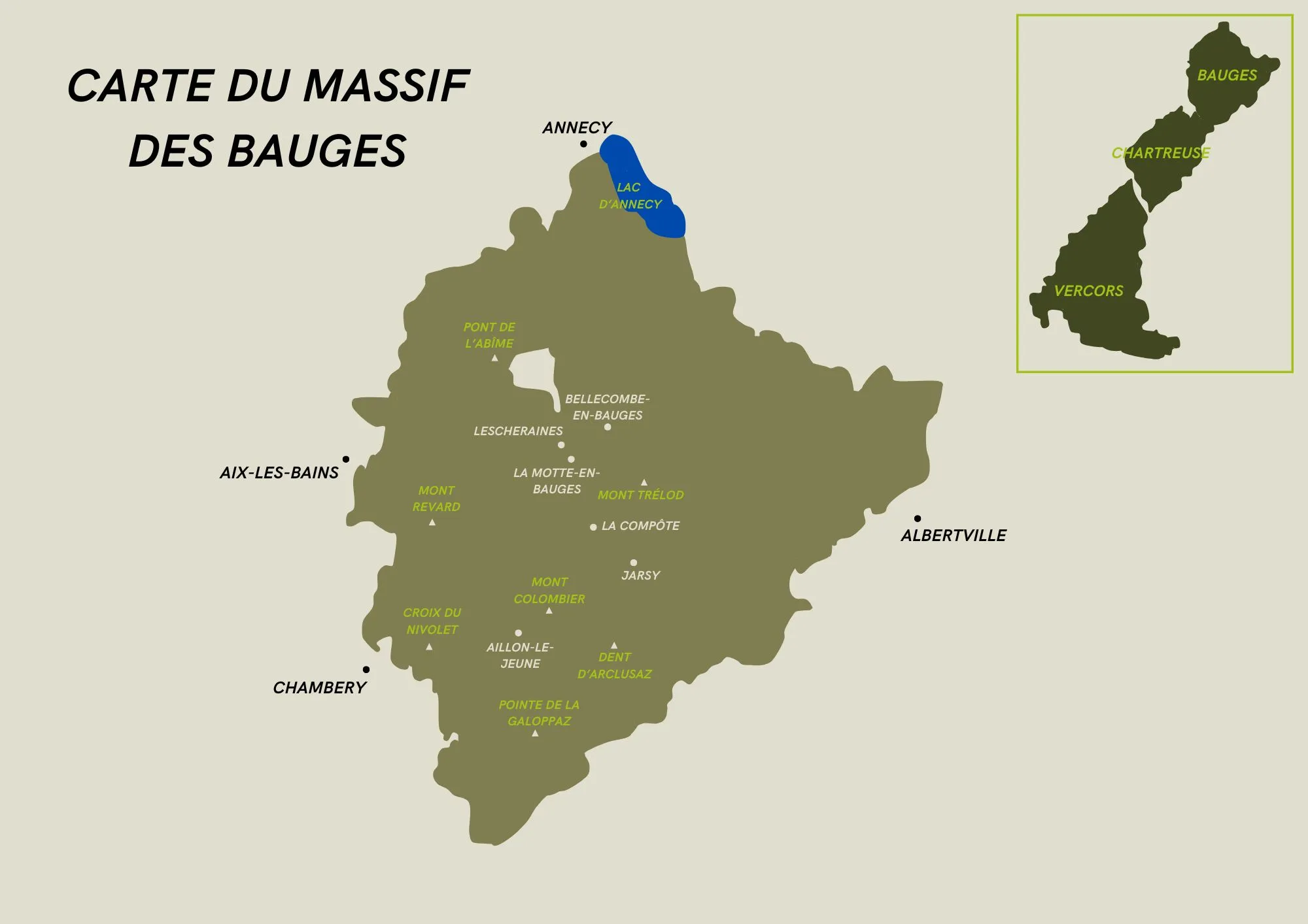 Carte du Massif des Bauges Carte du Massif des Bauges