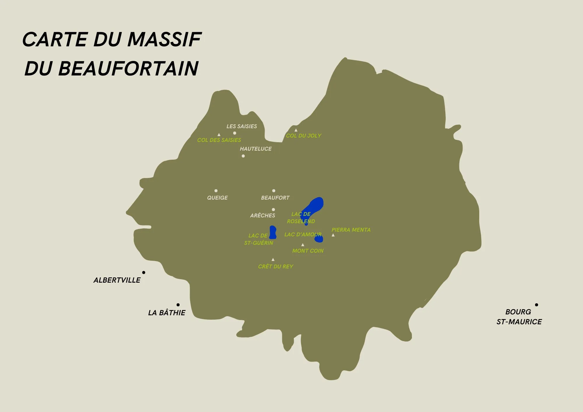 Carte du Massif du Beaufortain Carte du Beaufortain
