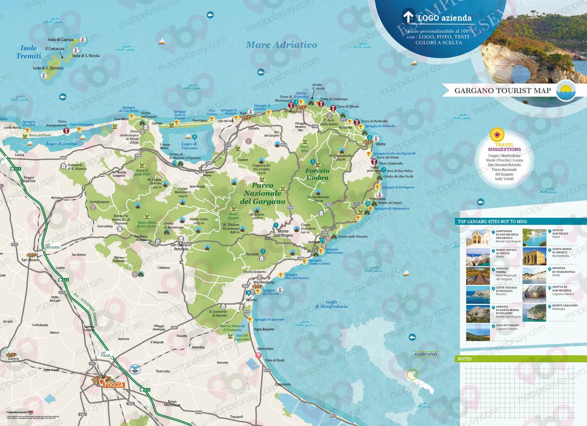 Carte de Gargano - extrait de mappebrusy Gargano carte