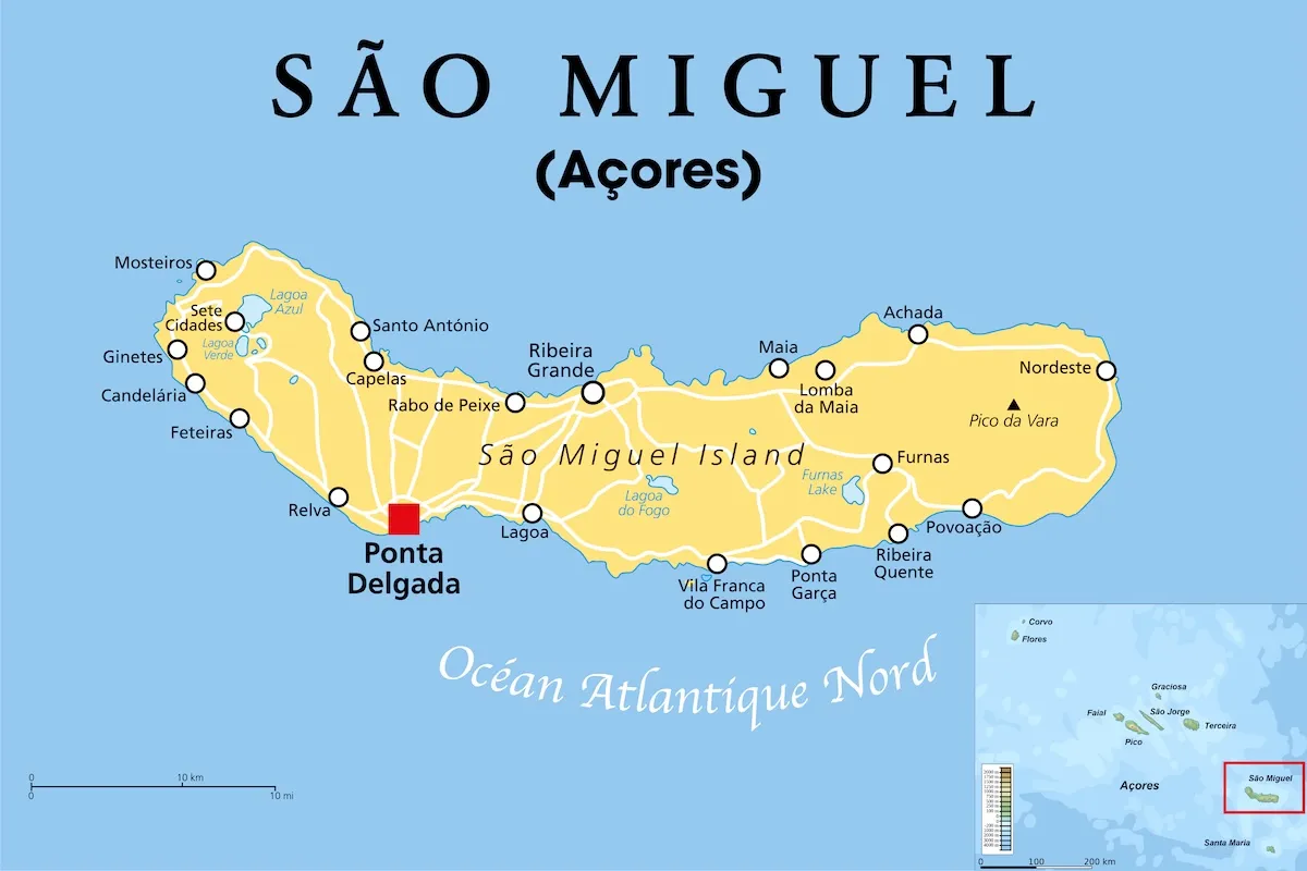 Carte des point d'intérêts à São Miguel lac-sete-cicades-sao-miguel-acores