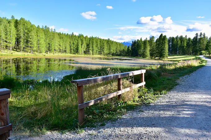 Chemin pour le tour du lac de Roue chemin autour du lac de roue
