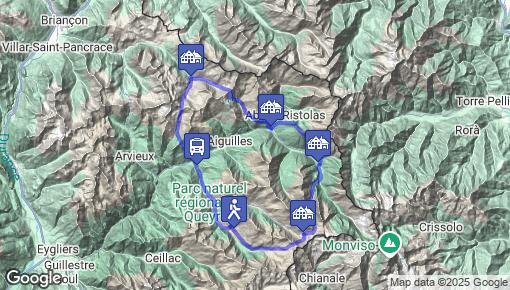 Tracé tour du Queyras en 5 jours trace tour du queyras 5 jours