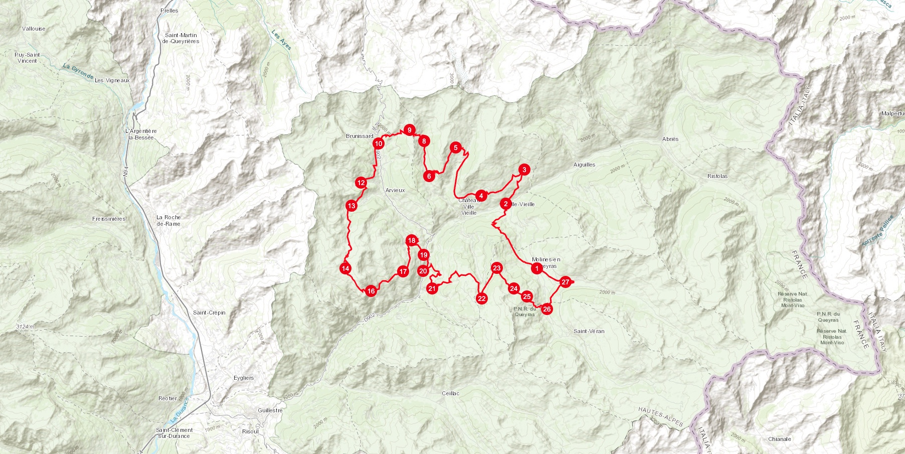 Carte du tracé du Tour de la Dent de Ratier carte trace tour de la dent de ratier
