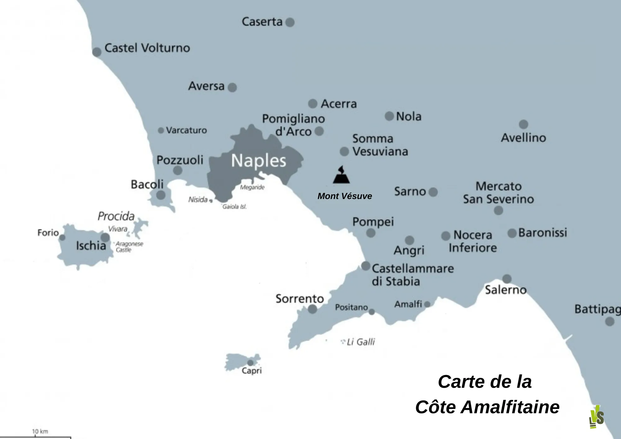 carte cote amalfitaine italie