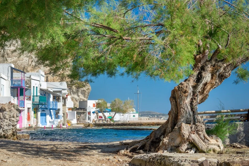 Village de Klima à Milos dans les Cyclades klima milos cyclades