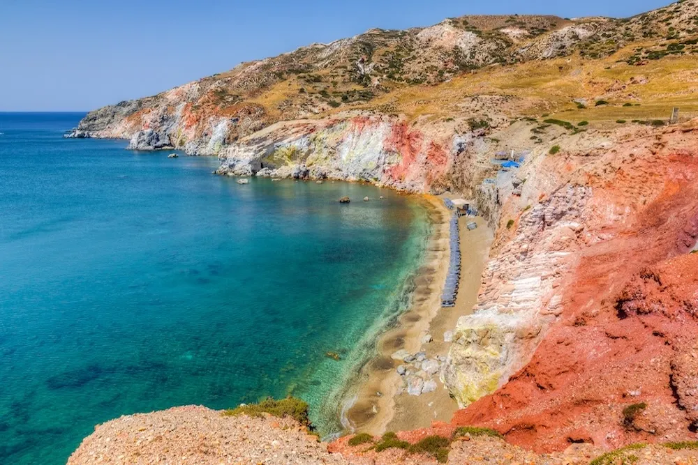 Plage Paleochori à Milos plage paleochori milos
