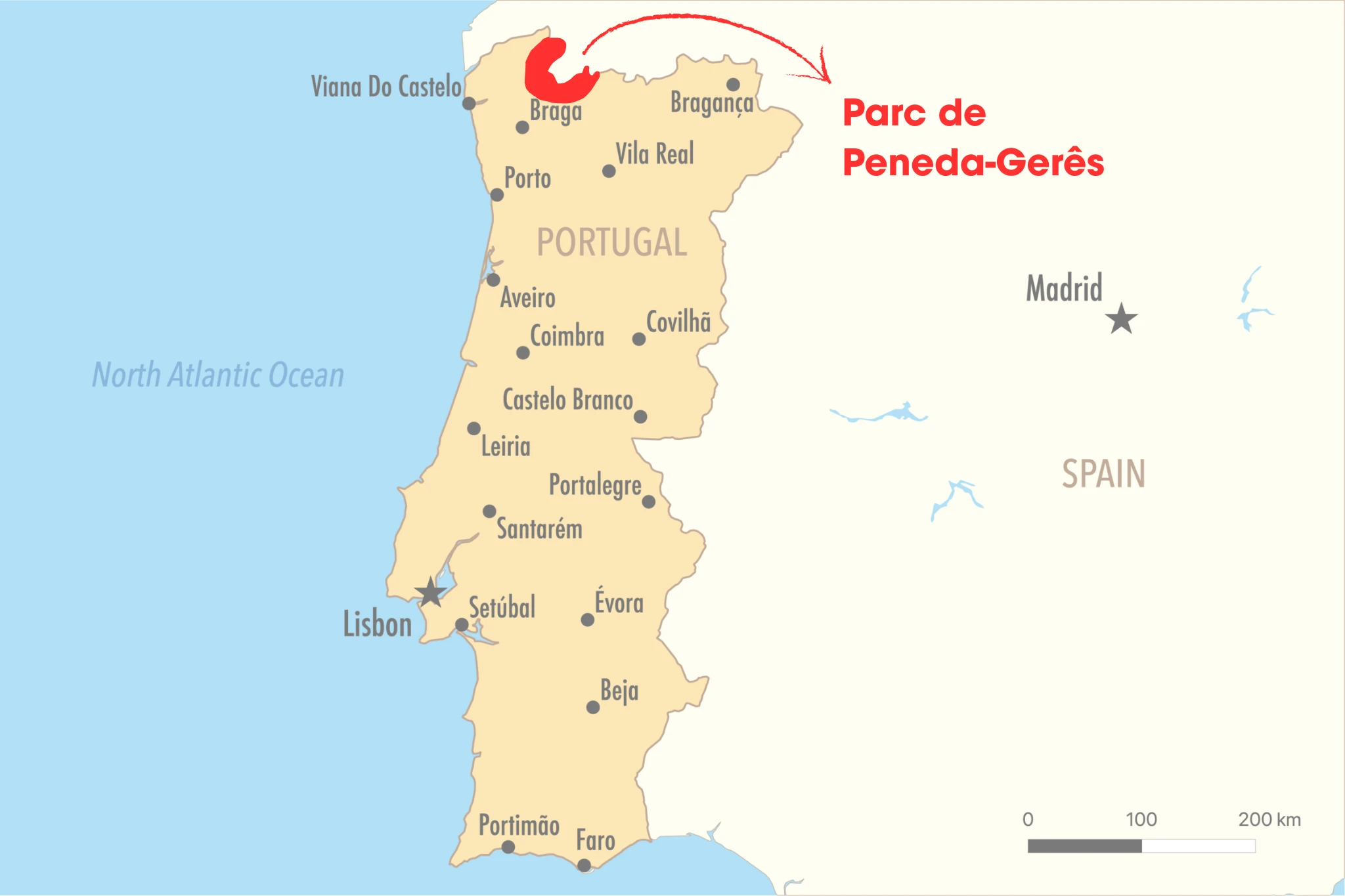 Carte du Portugal carte peneda portugal