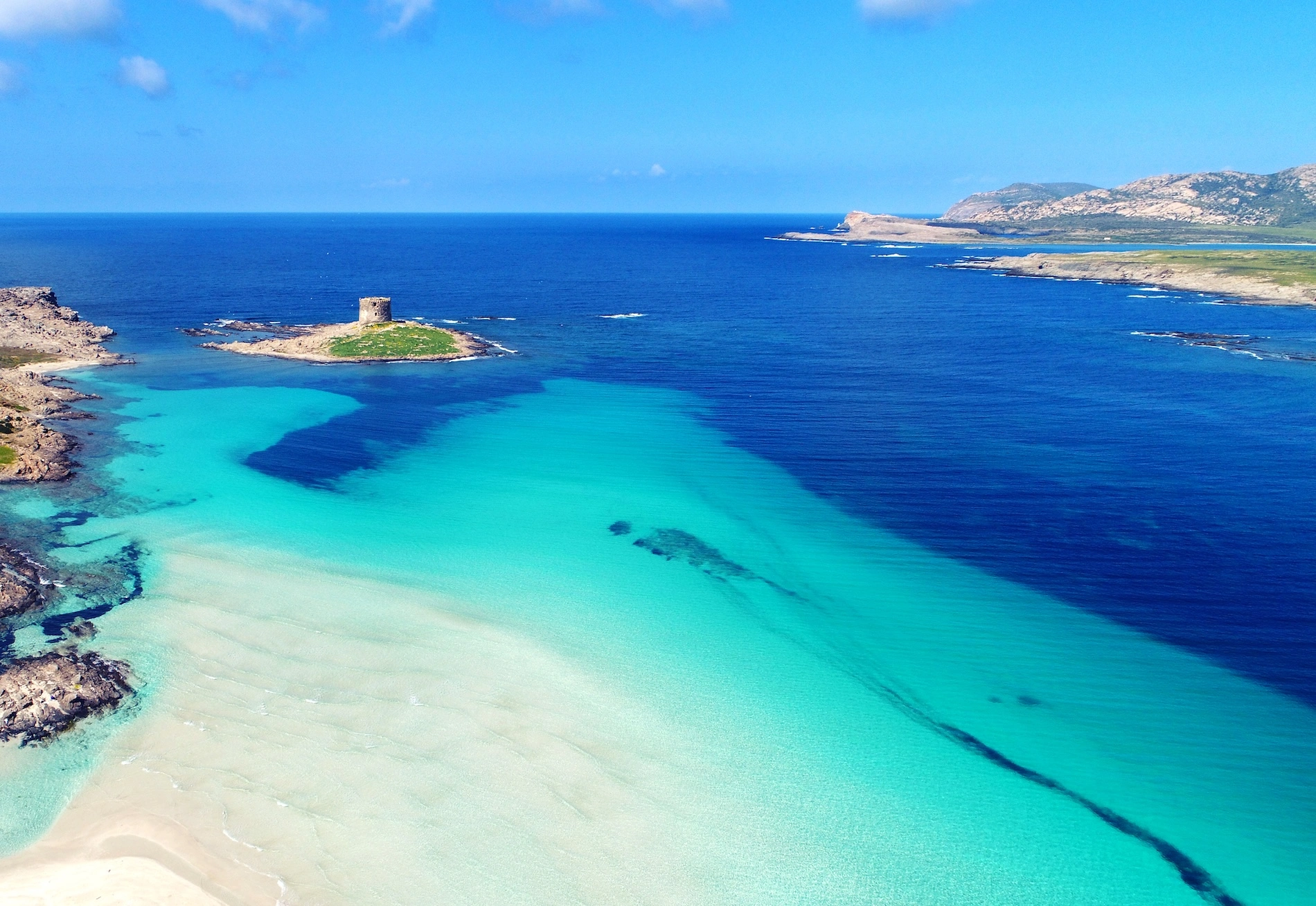 Plage de La Pelosa - Sardaigne plaga la pelosa sardaigne