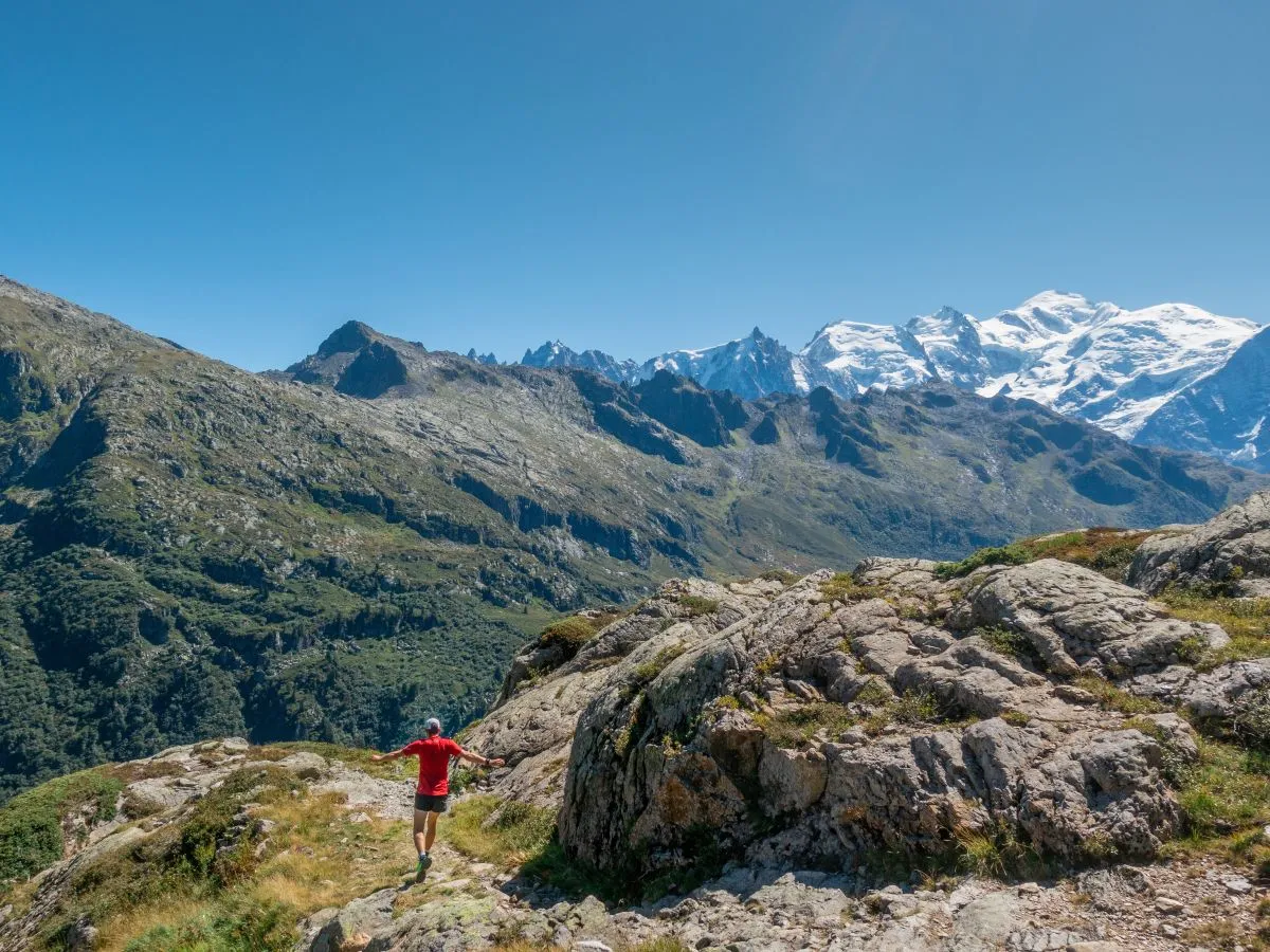 runnig in the mountains