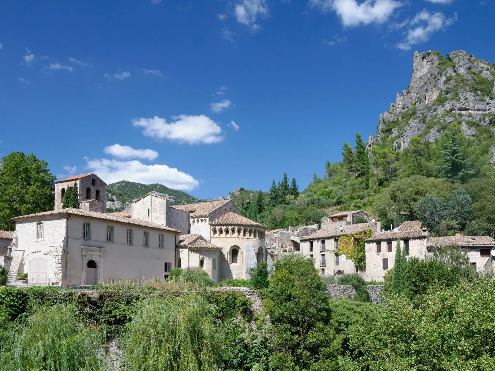 typical village in southern france saint guilhem