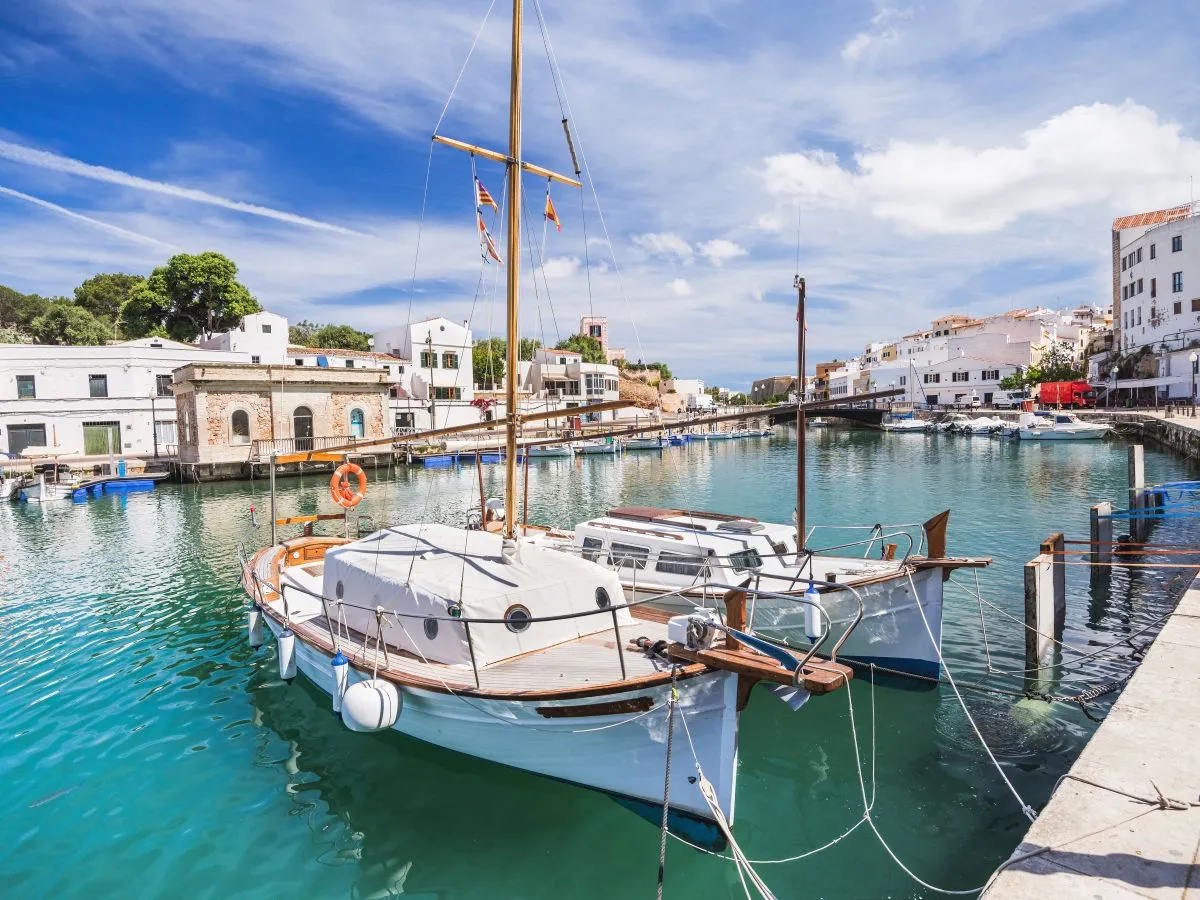 beautiful view of ciutadella de menorca town menorca island spain
