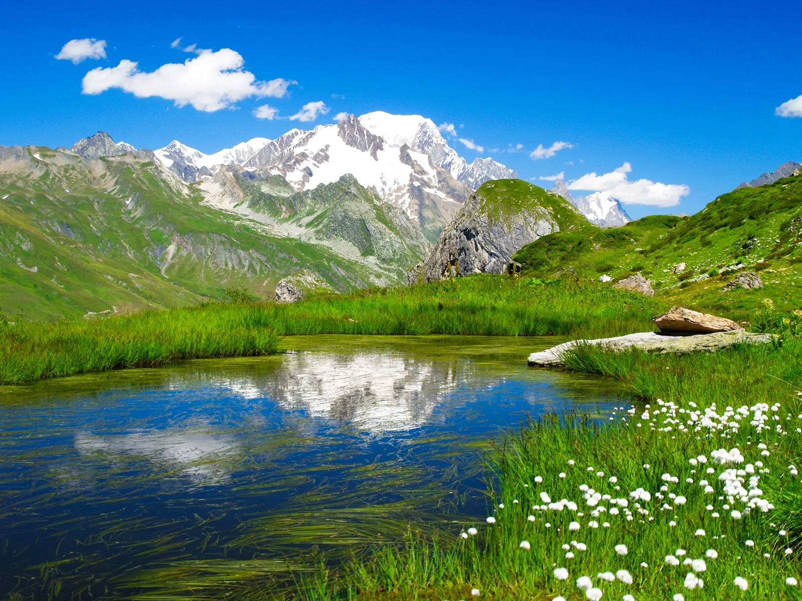 lac et mont blanc