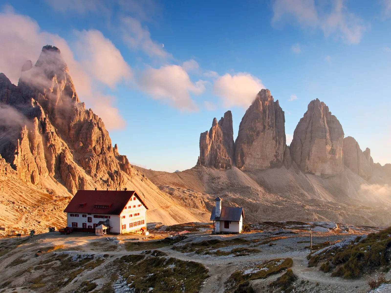 dolomites mountain in italy at sunset tre cime di lavaredo itadl03