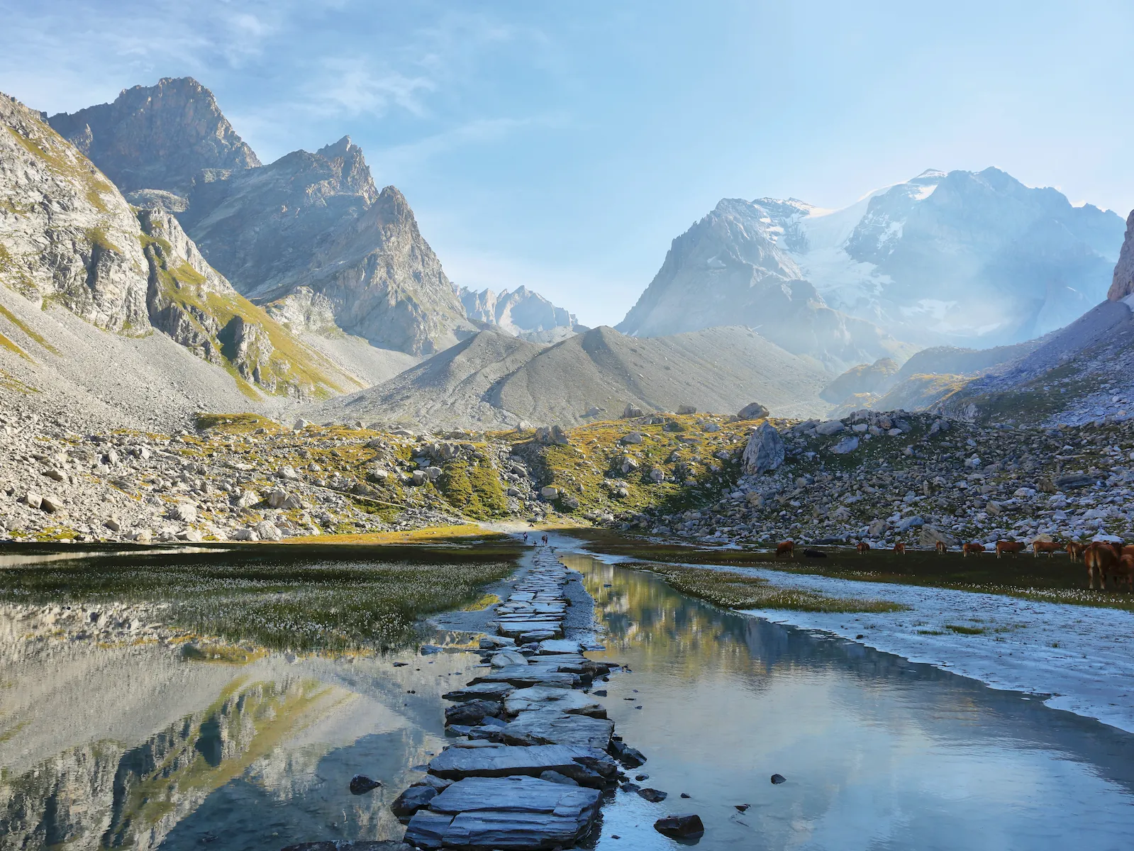 lac des vaches vanoise national park in french alps france