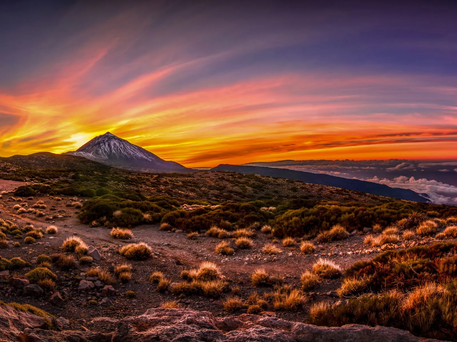 atardecer parque nacional del teide