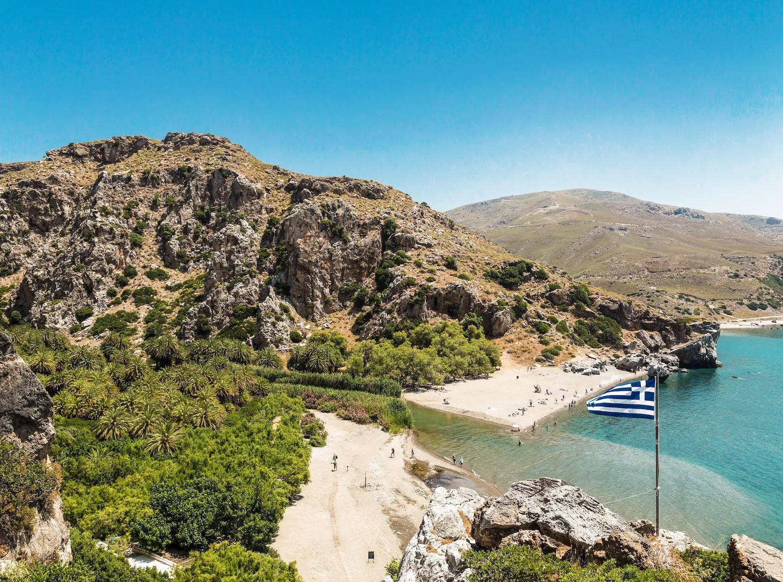 plage de preveli riviere de megalo potamos megalopotamo crete grece min
