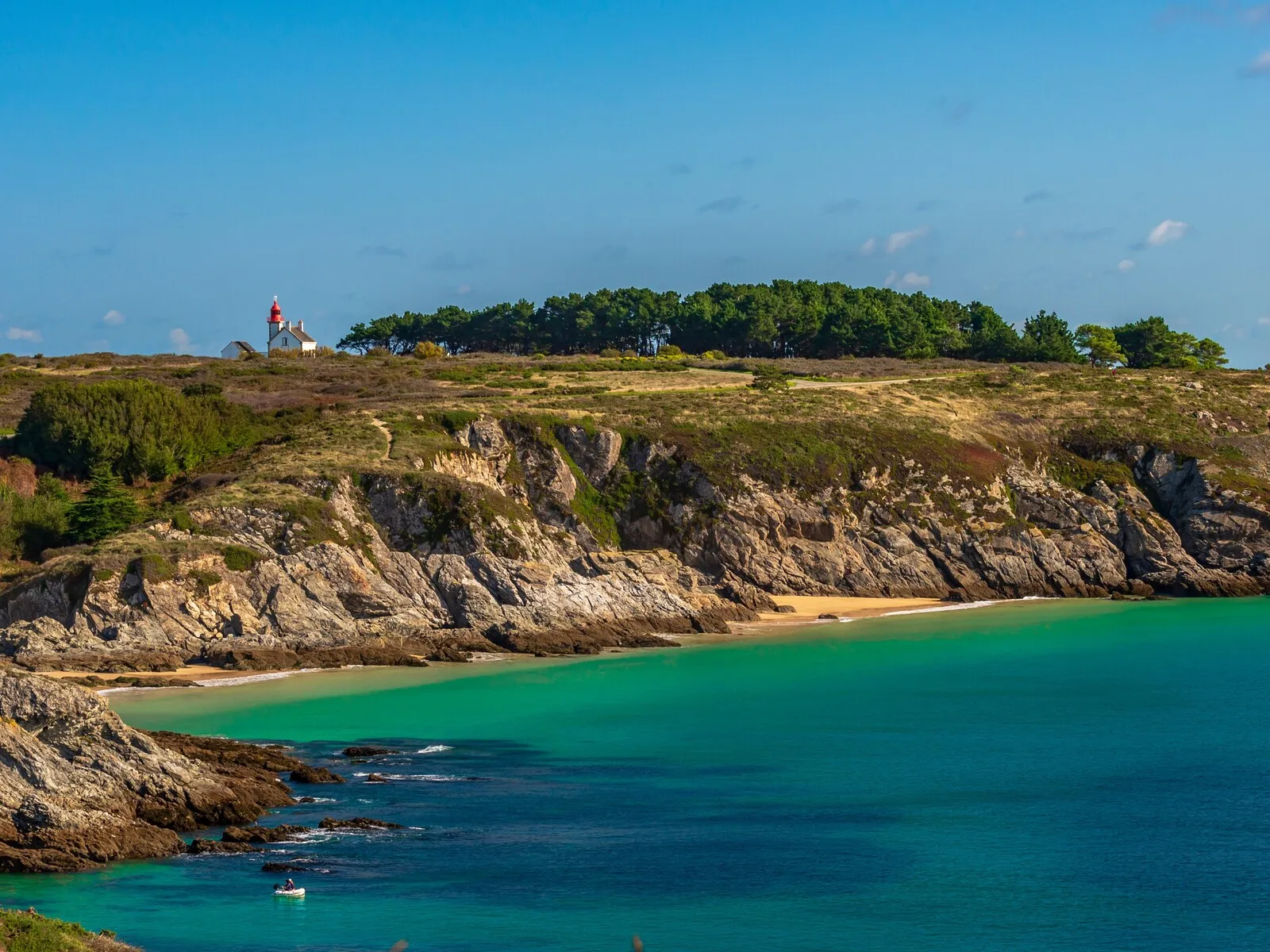 belle ile en mer kerdonis lighthouse in the town of locmaria
