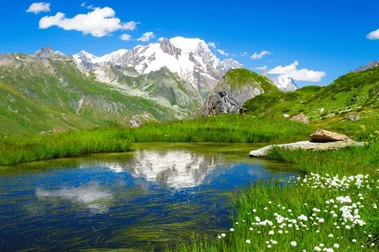 lac et mont blanc
