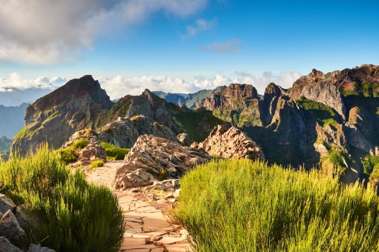 landscape of madeira island mountains