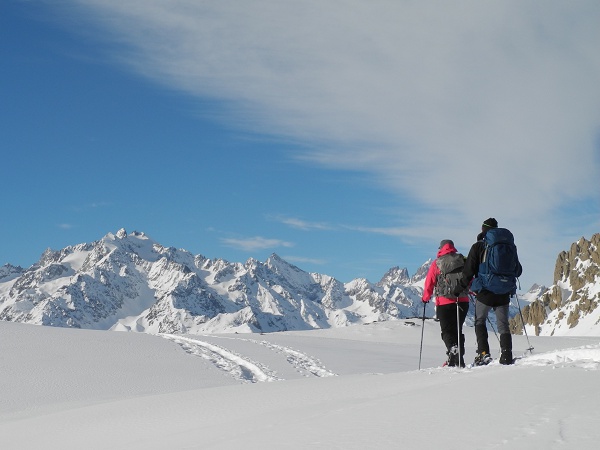 Face à la Meije en ski de randonnée nordique