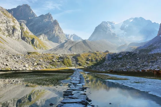 lac des vaches vanoise national park in french alps france
