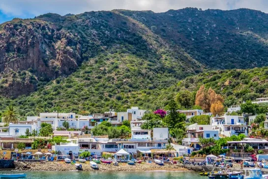 view of the island of panarea aeolian islands italy