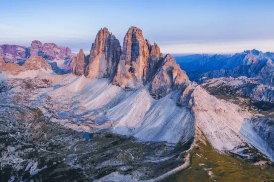 tre cime sunset dolomites